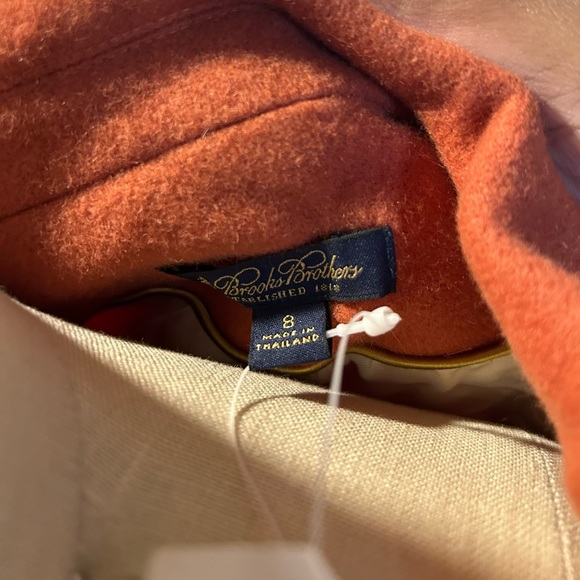 NWT Brooks Brothers sz8 wool DB short jacket orange - Picture 4 of 5